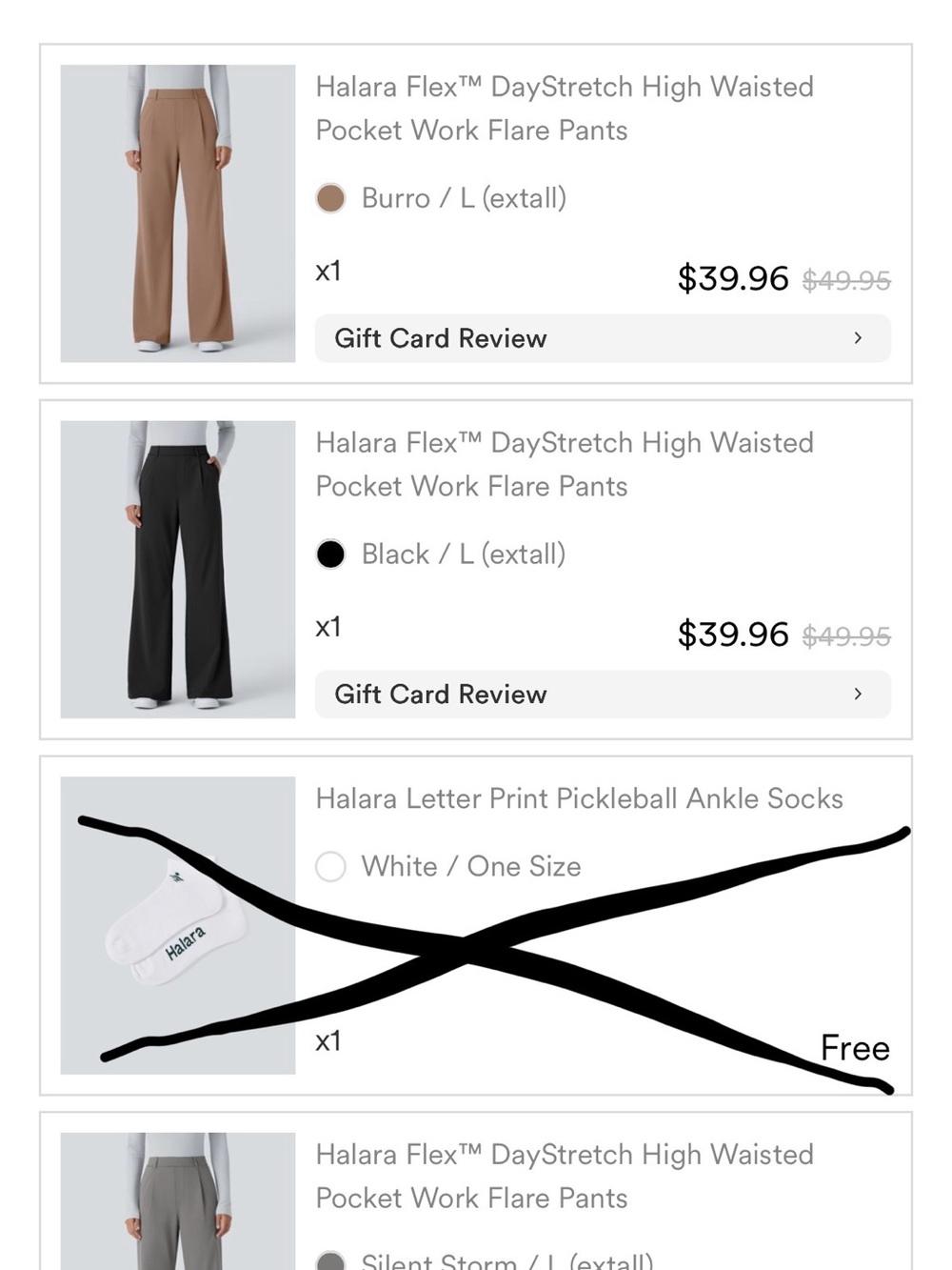 HALARA Flare Work Pants in Burro and Black